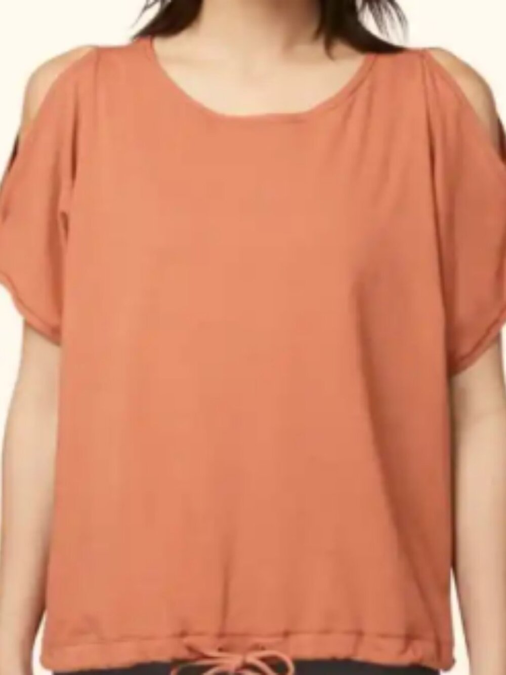 lululemon athletica Rust Orange Cold-Shoulder Short Sleeve Tee